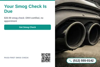 Clean Photo · Text Left, Photo Right: Your Smog Check Is Due