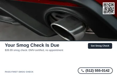Clean Photo · Photo Top, Text Bottom: Your Smog Check Is Due