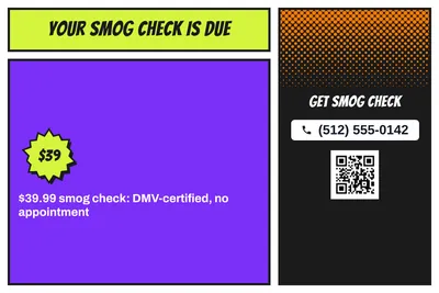 Comic pop · Offer Menu: Your Smog Check Is Due