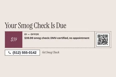 Contemporary · Coupon: Your Smog Check Is Due