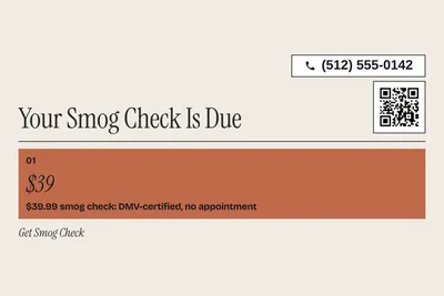 Contemporary · Offer Menu: Your Smog Check Is Due