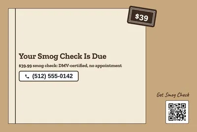 Kraft and stamp · Checklist: Your Smog Check Is Due