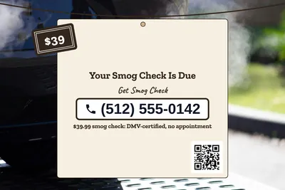 Kraft and stamp · Phone Billboard: Your Smog Check Is Due