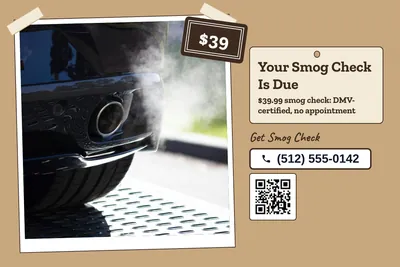 Kraft and stamp · Photo Hero: Your Smog Check Is Due