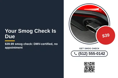 Local Offer · Split Panel: Your Smog Check Is Due