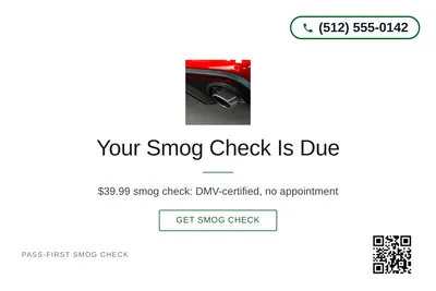 Minimal White · Centered Elegant: Your Smog Check Is Due