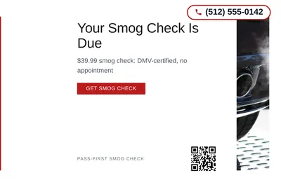 Minimal White · Left-Aligned Editorial: Your Smog Check Is Due