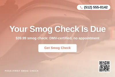 Modern Gradient · Centered Stack: Your Smog Check Is Due