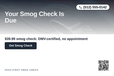 Modern Gradient · Top-Down Fade: Your Smog Check Is Due