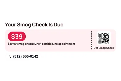 Modern · Coupon: Your Smog Check Is Due