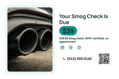 Modern · Photo Frame: Your Smog Check Is Due