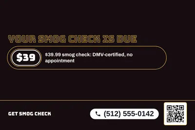 Neon night · Offer Menu: Your Smog Check Is Due