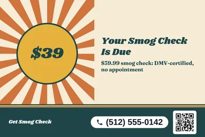 Retro 70s · Big Offer: Your Smog Check Is Due