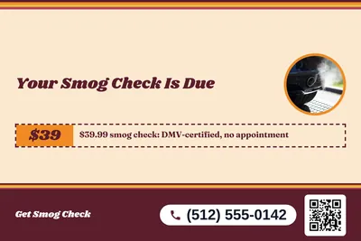 Retro 70s · Coupon: Your Smog Check Is Due