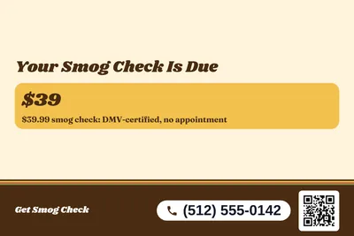 Retro 70s · Offer Menu: Your Smog Check Is Due