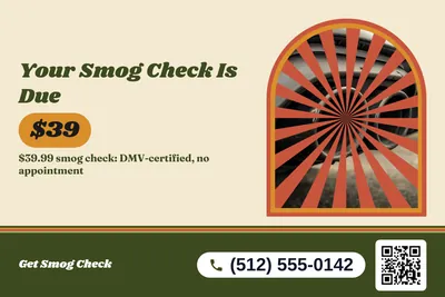 Retro 70s · Photo Frame: Your Smog Check Is Due