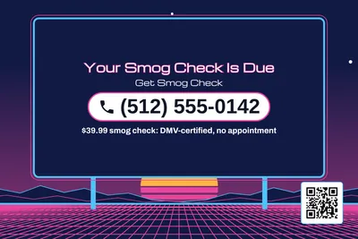 Synthwave · Phone Billboard: Your Smog Check Is Due