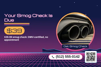 Synthwave · Photo Frame: Your Smog Check Is Due