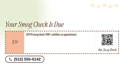 Soft watercolour · Coupon: Your Smog Check Is Due