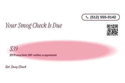 Soft watercolour · Offer Menu: Your Smog Check Is Due