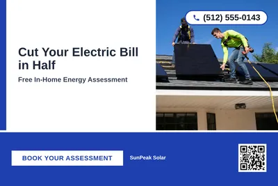Bold Color Block · Bottom Bar: Cut Your Electric Bill in Half