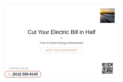 Minimal White · Card Inset: Cut Your Electric Bill in Half