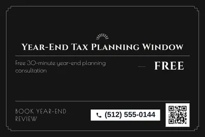 Art deco · Offer Menu: Year-End Tax Planning Window