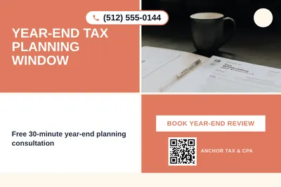 Bold Color Block · Checkerboard: Year-End Tax Planning Window