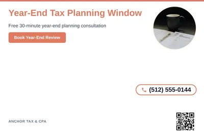 Clean Photo · Circle Photo Accent: Year-End Tax Planning Window