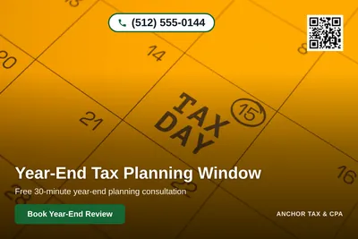 Clean Photo · Full Photo Overlay: Year-End Tax Planning Window