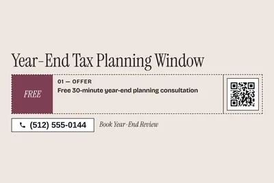 Contemporary · Coupon: Year-End Tax Planning Window
