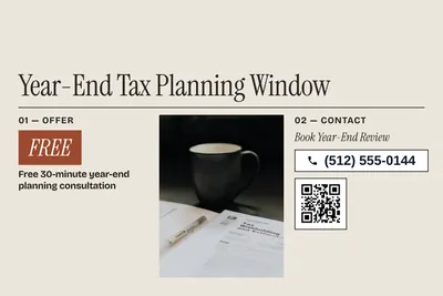Contemporary · Photo Frame: Year-End Tax Planning Window