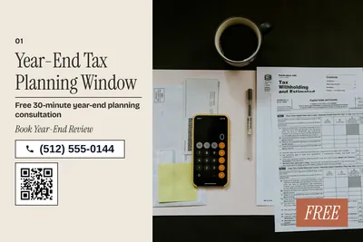 Contemporary · Photo Hero: Year-End Tax Planning Window
