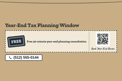 Kraft and stamp · Coupon: Year-End Tax Planning Window