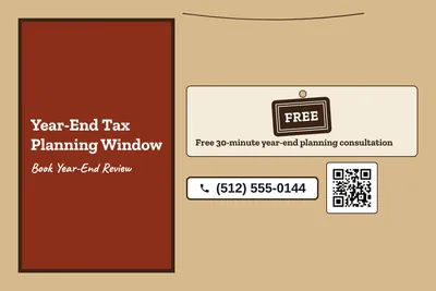 Kraft and stamp · Offer Menu: Year-End Tax Planning Window