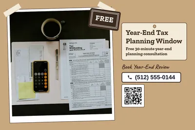 Kraft and stamp · Photo Hero: Year-End Tax Planning Window
