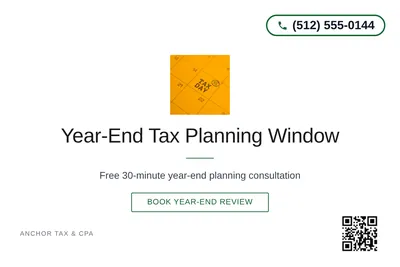 Minimal White · Centered Elegant: Year-End Tax Planning Window