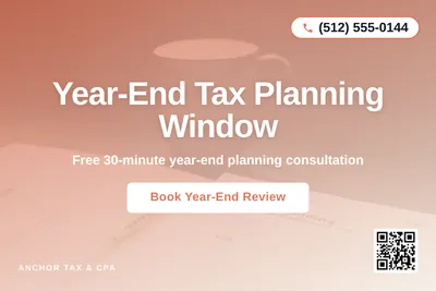 Modern Gradient · Centered Stack: Year-End Tax Planning Window