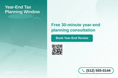 Modern Gradient · Side Stripe: Year-End Tax Planning Window