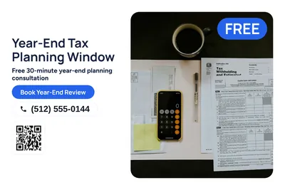 Modern · Photo Hero: Year-End Tax Planning Window