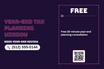 Neon night · Coupon: Year-End Tax Planning Window