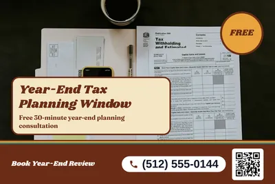Retro 70s · Photo Hero: Year-End Tax Planning Window