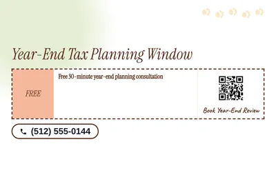Soft watercolour · Coupon: Year-End Tax Planning Window