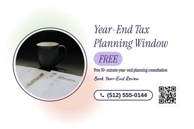 Soft watercolour · Photo Frame: Year-End Tax Planning Window