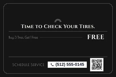 Art deco · Offer Menu: Time to Check Your Tires.