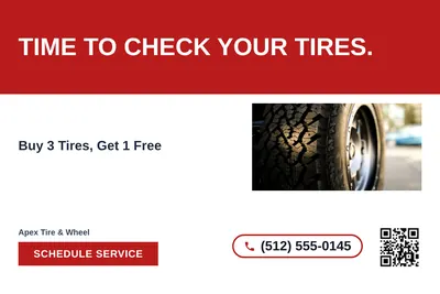Bold Color Block · Horizontal Bands: Time to Check Your Tires.