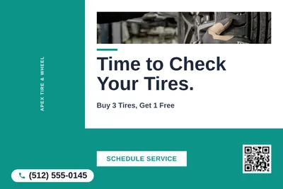 Bold Color Block · L-Shape Block: Time to Check Your Tires.