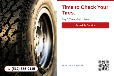 Clean Photo · Photo Left, Text Right: Time to Check Your Tires.