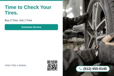 Clean Photo · Text Left, Photo Right: Time to Check Your Tires.