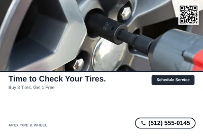 Clean Photo · Photo Top, Text Bottom: Time to Check Your Tires.